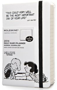 Бележник Moleskine 2014 Peanuts Limited Edition Weekly Planner+Notes 12 Month Pocket White [Hard Cover] [7450]