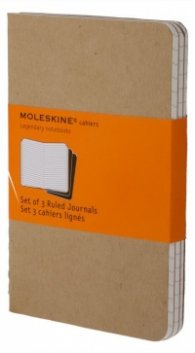 Бележник Moleskine Ruled Cahier Journal Kraft Large: Set of 3 Ruled Journals [4925]