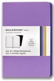 Бележник Moleskine Volant Notebook Ruled, Purple Large: Set of 2 [3384]