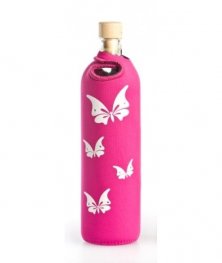 Бутилка FLASKA NEO LADY 0.500L: Розов - Бели пеперуди с камъни Сваровски