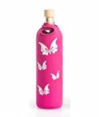 Бутилка FLASKA NEO LADY 0.500L: Розов - Бели пеперуди с камъни Сваровски