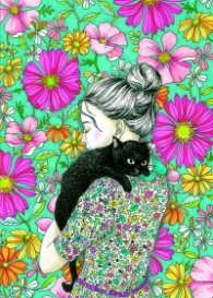 Тетрадка А5 - Момиче с котка CARTES D'ART