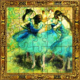 Картичка пъзел - 'Танцьорки в синьо' на Дега CARTES D'ART