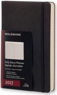 Бележник Moleskine 2017 Daily Planner, Large, Black, Hard Cover [3205]