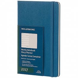Бележник Moleskine 2017 Weekly Notebook, Large, Steel Blue, Hard Cover [4110]