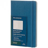 Бележник Moleskine 2017 Weekly Notebook, Large, Steel Blue, Hard Cover [4110]