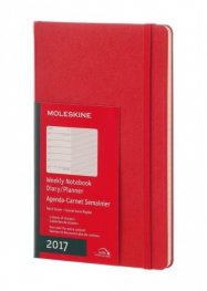 Бележник Moleskine Weekly Diary 2017 Notebook Red, Large, Hardcover [3359]