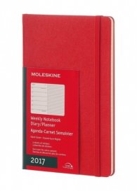 Бележник Moleskine Weekly Diary 2017 Notebook Red, Large, Hardcover [3359]