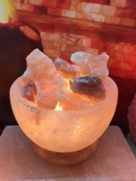 Лампа от хималайска сол - Купа с кристали, 2 кг