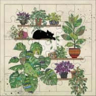 Картичка пъзел - Коте с цветя KIUB