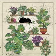 Картичка пъзел - Коте с цветя KIUB