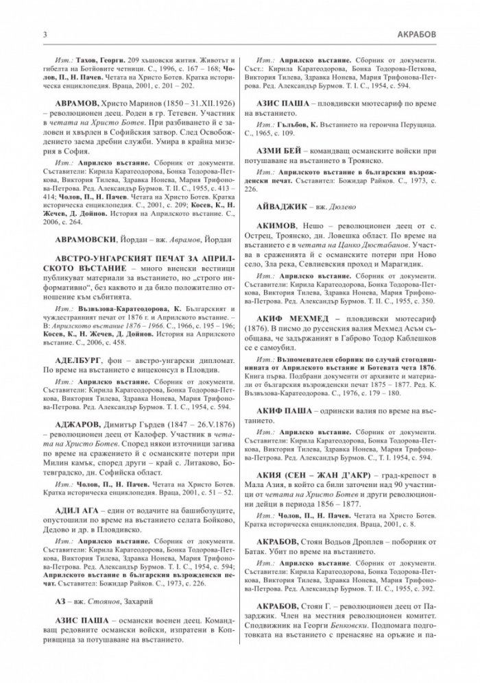 Априлско въстание 1876 година. Кратка историческа енциклопедия