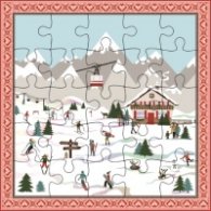 Картичка пъзел - Ски писта CARTES D'ART