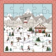 Картичка пъзел - Ски писта CARTES D'ART