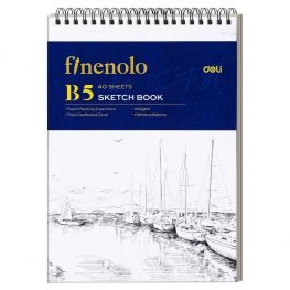 Скицник със спирала Deli Finenolo EN025, B5, 40 л. 100 гр, твърди корици
