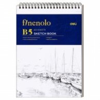 Скицник със спирала Deli Finenolo EN025, B5, 40 л. 100 гр, твърди корици