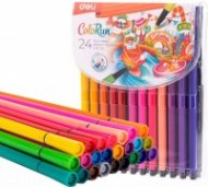 Флумастери Deli Colorun EC157-24, 24 цвята, измиващи се, PVC опаковка
