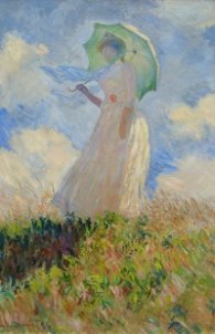 Femme a l'ombrelle, a gauche / Monet
