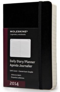 Бележник Moleskine 2014 12 Month Daily Planner Pocket Soft Cover Black [5814]