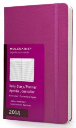 Бележник Moleskine 2014 12 Month Large Hard Cover Daily Planner Magenta [6040]