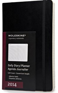 Бележник Moleskine 2014 12 Month Daily Planner Large Soft Cover Black [5821]