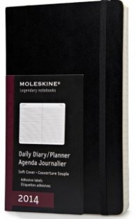 Бележник Moleskine 2014 12 Month Daily Planner Large Soft Cover Black [5821]
