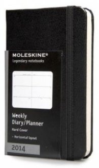 Бележник Moleskine 2014 12 Month Weekly Planner Extra Small Hard Cover Black [5586]