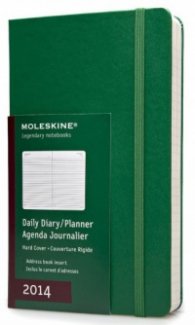 Бележник Moleskine 2014 12 Month Large Hard Cover Daily Planner Oxide Green [6033]