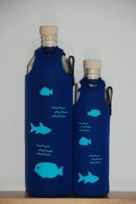 Бутилка FLASKA Neo Design 0.750L:Син - сини рибки
