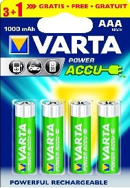 Батерия VARTA Power Accu NiMh 1000 mAh HR03 AAA 3+1бр.