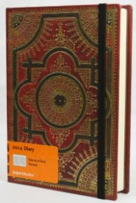 Бележник Paperblanks Diary 2013 Ventaglio Rosso Midi Day, Lined/ 0776