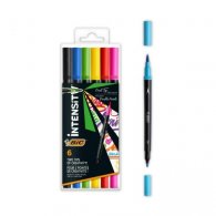 Флумастери BIC Intensity, двувърхи, 6 интензивни цвята, PVC опаковка 10910062