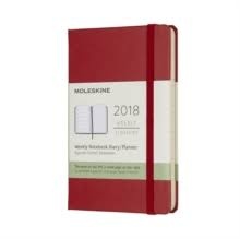 Moleskine 12 Month Weekly Planner 2018, Pocket, Scarlet Red, Hard Cover [4054]